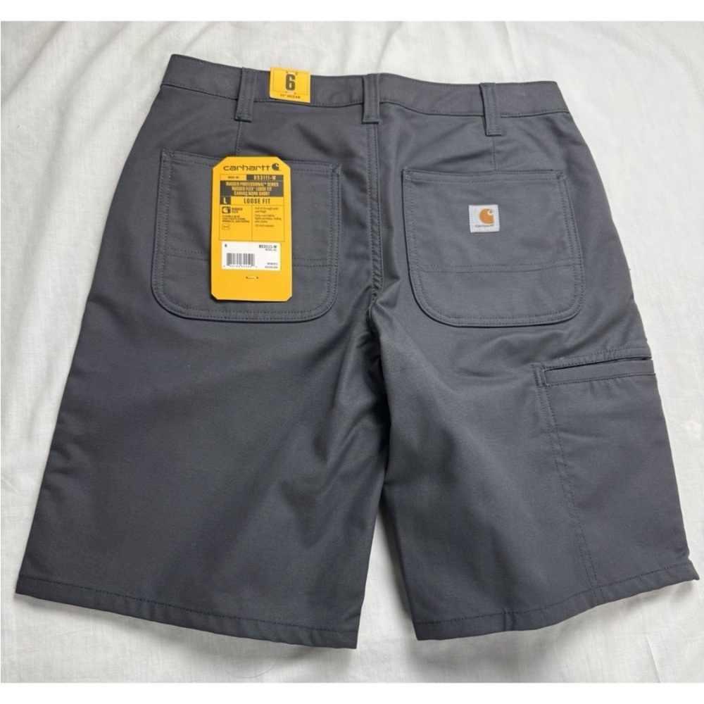 Carhartt Men's Gray Work Shorts with Yellow Tags